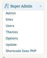 super admin menu example